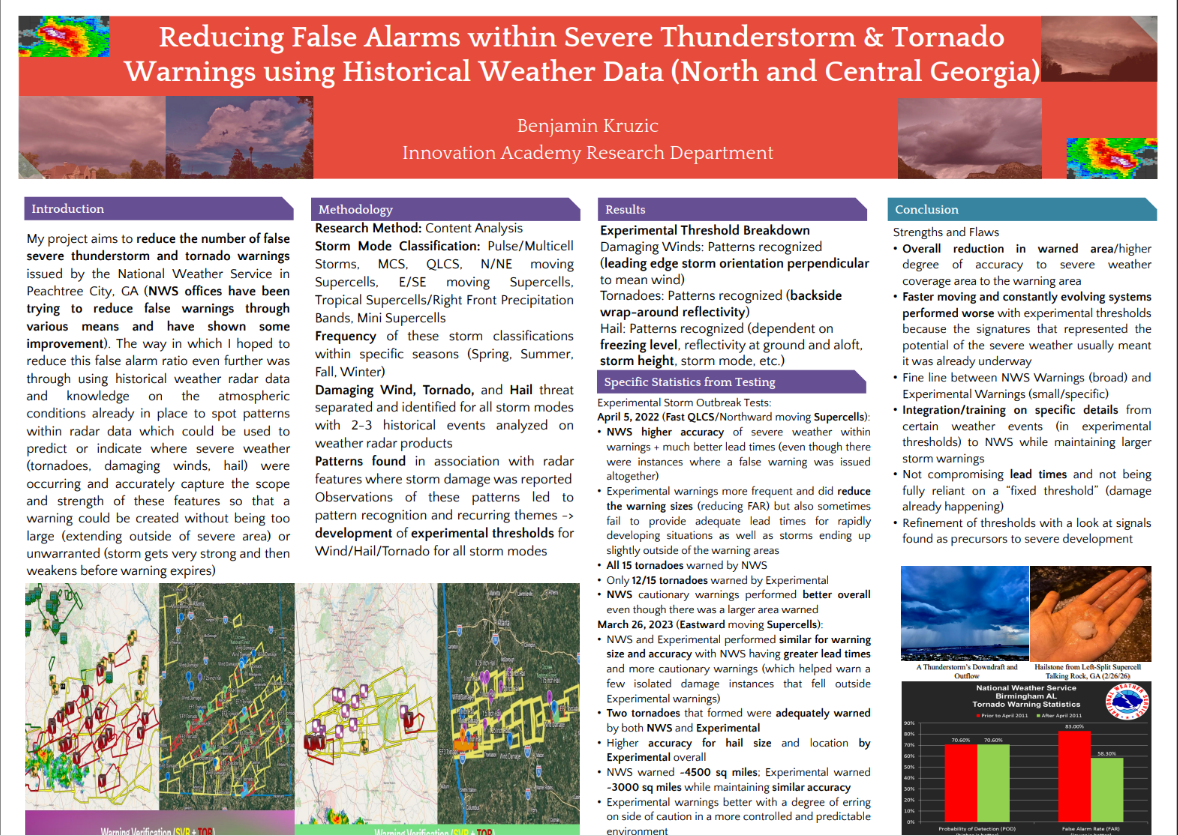 Thumbnail of Reducing False Alarms within Severe Thunderstorms & Tornado Warning Using Historical Weather Data (North and Central Georgia)