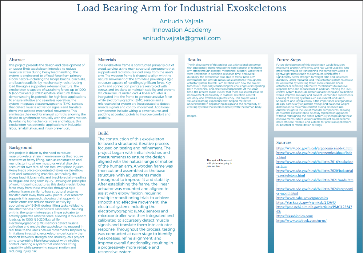 Thumbnail of Loading Bear Arm for Industrial Exoskeleton